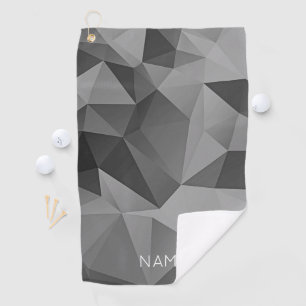 Abstracte meetbare zwarte meetkool golfhanddoek