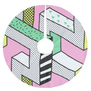 Abstracte Memphis: 80s geometrische vormen. Kerstboom Rok