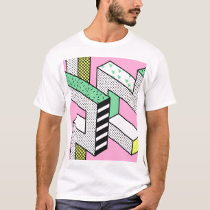 Abstracte Memphis: 80s geometrische vormen. T-shirt