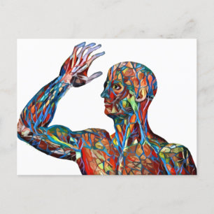 abstracte menselijke anatomie man aderen arterie k briefkaart