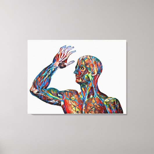 abstracte menselijke anatomie man aderen arterie k canvas afdruk (Voorkant)