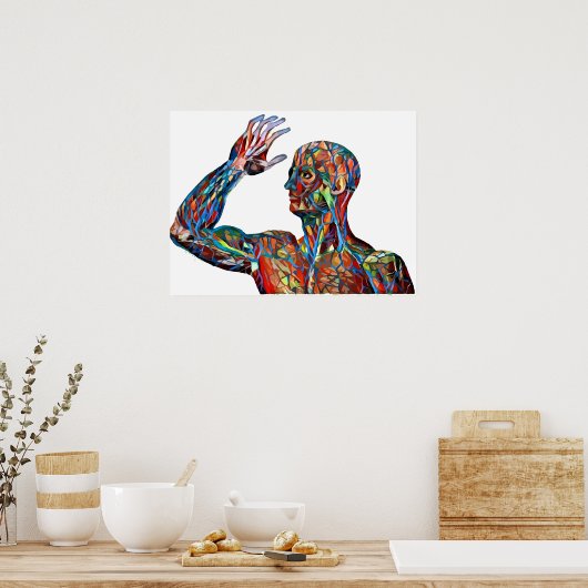 abstracte menselijke anatomie man aderen arterie k poster (Keuken)