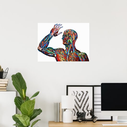 abstracte menselijke anatomie man aderen arterie k poster (Thuiskantoor)