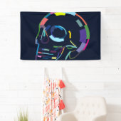 Abstracte menselijke schedel spandoek (Insitu)