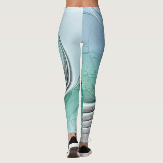 Abstracte met blauw, modern fractal art leggings (Achterkant)
