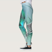 Abstracte met blauw, modern fractal art leggings (Links)
