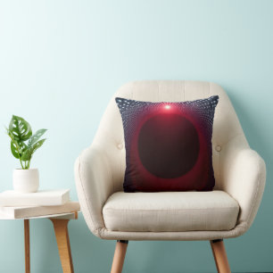 Abstracte Metallic Echo Kamer met Rode Geluidsgolf Kussen