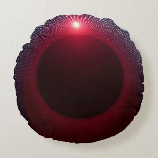 Abstracte Metallic Echo Kamer met Rode Geluidsgolf Rond Kussen (Voorkant)