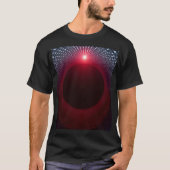 Abstracte Metallic Echo Kamer met Rode Geluidsgolf T-shirt (Voorkant)