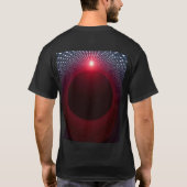 Abstracte Metallic Echo Kamer met Rode Geluidsgolf T-shirt (Achterkant)