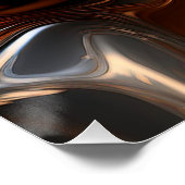 Abstracte Metallic Flow – Slanke Liquid Metal Art Perfect Poster (Hoek)