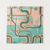 Abstracte metrokaart, dubbele patronen. wandkleed (Voorkant (horizontaal))