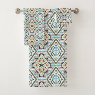 Abstracte mexicaanse stammenretro - afrikaanse eth bad handdoek