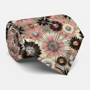 Abstracte Mid Century Modern Sterrenexplosie Diama Stropdas