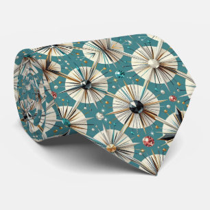 Abstracte Mid-Century Modern Sterrenexplosie Diama Stropdas