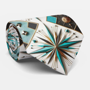 Abstracte Mid Century Modern Sterrenexplosie Diama Stropdas