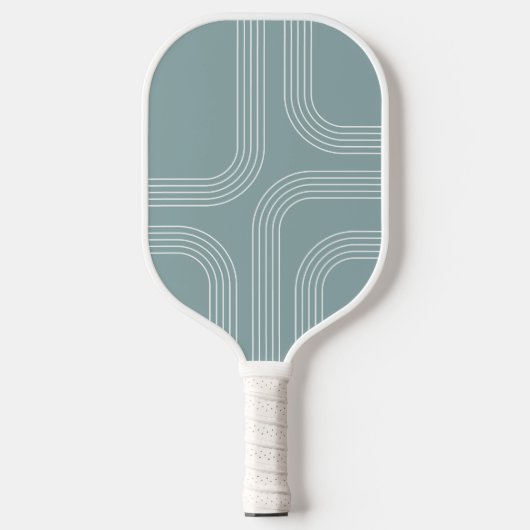 Abstracte Mid Century stijl lijnkunst Pickleball Paddle (Voorkant)