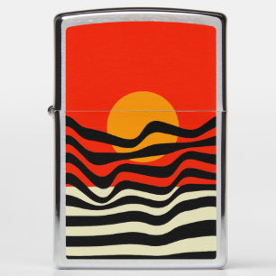 Abstracte middeleeuwse minimale Sun Wavy Retro