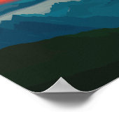 Abstracte middeleeuwse moderne bergen poster (Hoek)