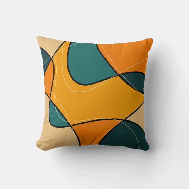 Abstracte middeleeuwse moderne kussen (Voorkant)