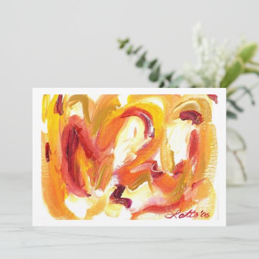 Abstracte mini-verfuitnodiging kaart (Staand voorkant)