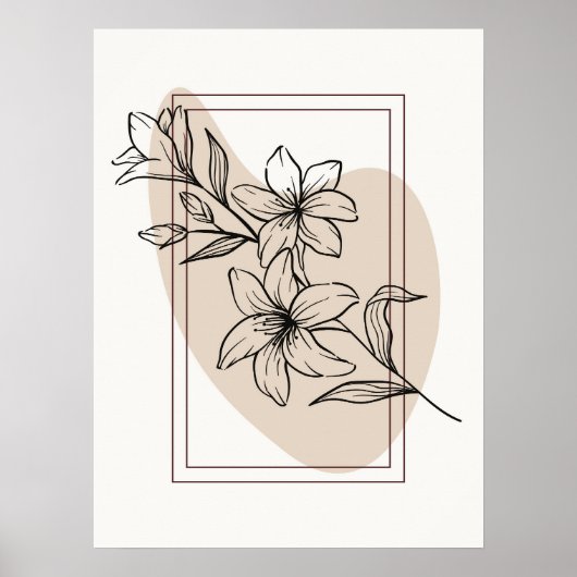 Abstracte minimal Boho stijl ontwerp bloembloemen Poster (Voorkant)