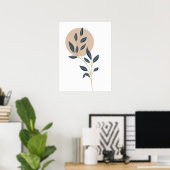 Abstracte Minimal Boho Style Design Leaf Botanical Poster (Thuiskantoor)