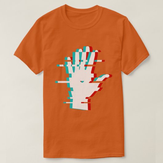 Abstracte minimalistische 3D hand T-shirt (Design voorkant)