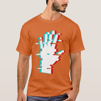 Abstracte minimalistische 3D hand T-shirt