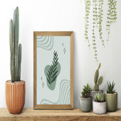 Abstracte minimalistische bladeren poster