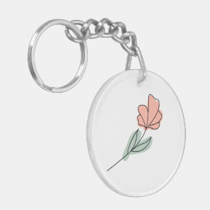 Abstracte minimalistische bloemen sleutelhanger
