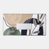 Abstracte minimalistische botanische bureaumat (Keyboard & Muis)