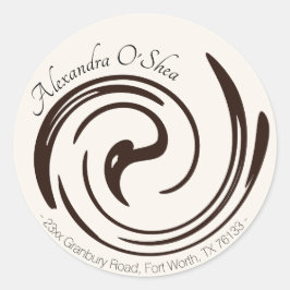 Abstracte minimalistische enveloppen voor retourne ronde sticker