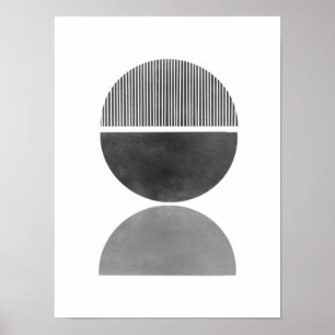 Abstracte minimalistische kunst - halve cirkels 3 poster