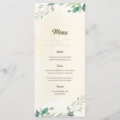 Abstracte minimalistische Leaf Wedding Menu (Voorkant)