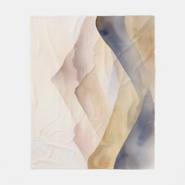 Abstracte minimalistische waterverf beige bergen fleece deken