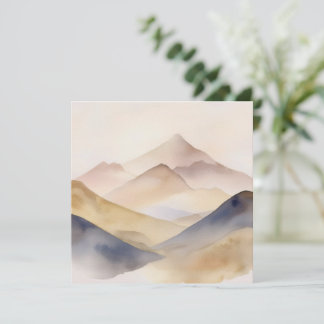 Abstracte minimalistische waterverf beige bergen kaart
