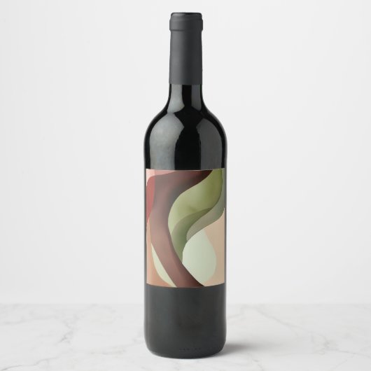 Abstracte minimalistische waterverf compositie wijn etiket (Voorkant)