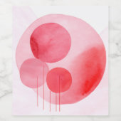 Abstracte minimalistische waterverf roze compositi wijn etiket (Enkel label)