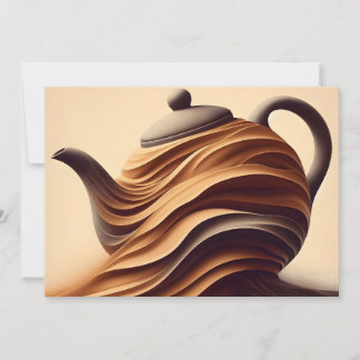 Abstracte Minimalistische Zen Stroom Theepot Aankondiging