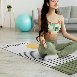 Abstracte minimalistische zonnestraal middeleeuwse yogamat