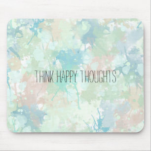 Abstracte Mint Blauwe Waterverf Splashes Happy Muismat