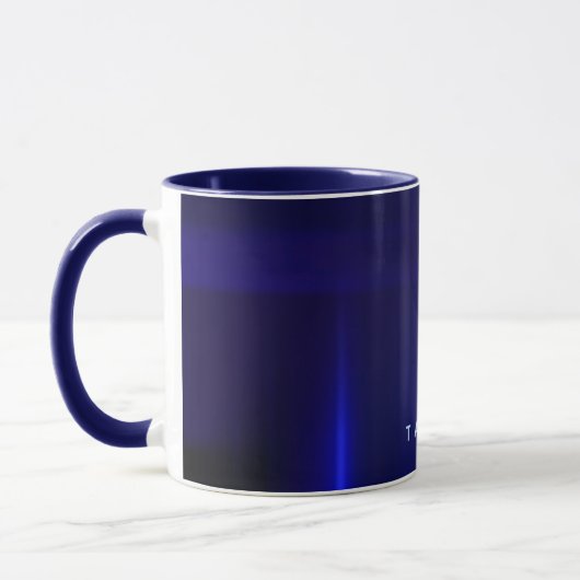 Abstracte Mint Name Dark Blue Pattern Mok (Links)