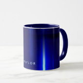 Abstracte Mint Name Dark Blue Pattern Mok (Voorkant rechts)