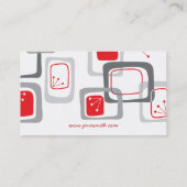 Abstracte Mod Retro Red Cherry-vierkantsprofielkaa Visitekaartje (Achterkant)