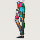Abstracte Modern Art Grid Pattern Leggings (Links)