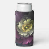 Abstracte Modern Purpur Khaki Gray Fractal Flower (Seltzer Voorkant)