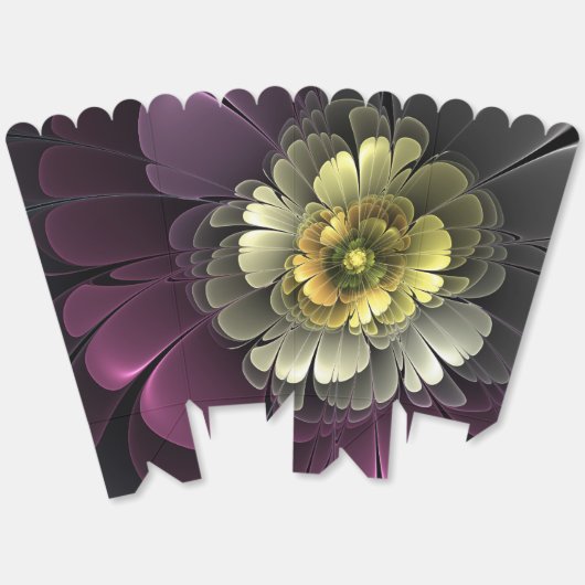 Abstracte Modern Purpur Khaki Gray Fractal Flower Bedankdoosjes (Ongevouwen)