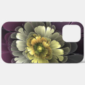 Abstracte Modern Purpur Khaki Gray Fractal Flower Case-Mate iPhone Case (Achterkant (horizontaal))