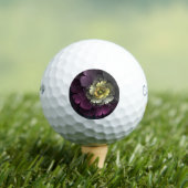 Abstracte Modern Purpur Khaki Gray Fractal Flower Golfballen (Insitu Shirt)